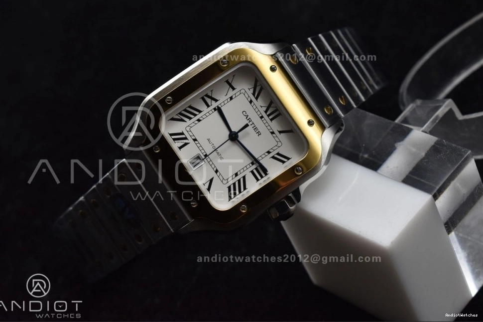 YG SS Bracelet Contemporary 1:1 de YG MIYOTA 1053 Best 40mm BVF on Cartier Santos Edition SS V 9015 White Dial SmartLinks 0509